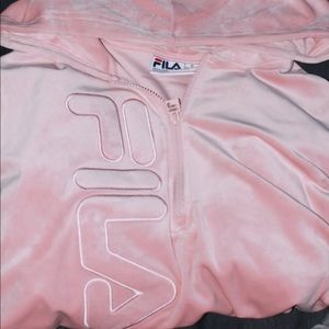 Soft pink quarter zip sweatshirt